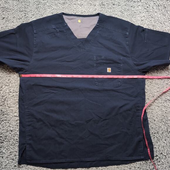 Carhartt Shirt Men Extra Large Scrub Top Workwear Pocket Ripstop V Neck Nurse - Picture 2 of 5